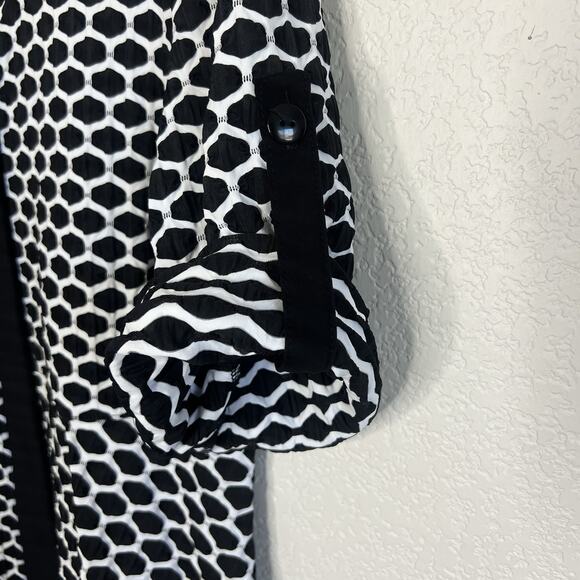 Joseph Ribkoff Size 14 White And Black Textured Jacket Lagenlook Art To Wear Af4 - Picture 3 of 9